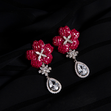Load image into Gallery viewer, Evening Gala Danglers - Ruby Red