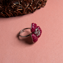 Load image into Gallery viewer, The Leafy Affair Ring | Adjustable Size | Red