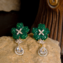 Load image into Gallery viewer, Evening Gala Danglers - Emerald Green