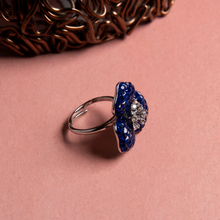 Load image into Gallery viewer, The Leafy Affair Ring | Adjustable Size | Blue