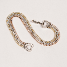 Load image into Gallery viewer, Three layered Tri Coloured Sterling Silver Tennis Bracelet