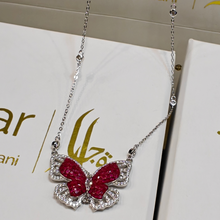 Load image into Gallery viewer, The Butterfly Effect Pendant with Chain - Ruby Red