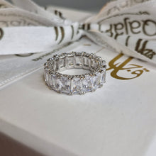 Load image into Gallery viewer, The Emerald Cut Eternity Band | Sterling Silver
