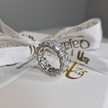 Load image into Gallery viewer, The Emerald Cut Eternity Band | Sterling Silver