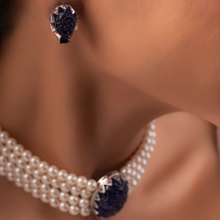 Load image into Gallery viewer, The Nusaybah Tops - Vintage Royal Blue Sapphire Inspired