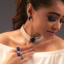 Load image into Gallery viewer, The Nusaybah - Noble One (Vintage Sapphire Inspired Choker Set)