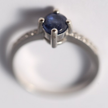 Load image into Gallery viewer, Round Sapphire Ring - September Birthstone