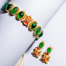 Load image into Gallery viewer, The Husna - A Beautiful Vision (Vintage Zammarud/Emerald and Marjaan/Coral Inspired Choker Set)