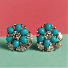 Load image into Gallery viewer, Vintage Turquoise Flower Tops