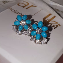 Load image into Gallery viewer, Vintage Turquoise Flower Tops