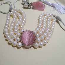 Load image into Gallery viewer, The Moonflower - Milky Pink (Choker Set with Pearls)