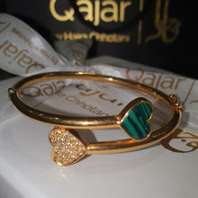 Load image into Gallery viewer, Love Yo-Self Malachite and Pave Heart Bracelets | Sterling Silver