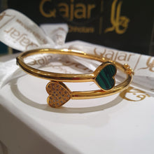 Load image into Gallery viewer, Love Yo-Self Malachite and Pave Heart Bracelets | Sterling Silver