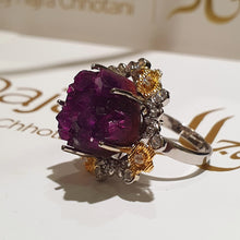 Load image into Gallery viewer, Raw Amethyst Statement Ring