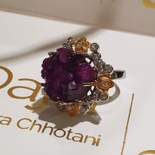 Load image into Gallery viewer, Raw Amethyst Statement Ring
