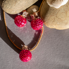 Load image into Gallery viewer, Hot Pink & Rose Gold Luxury Pendant Set