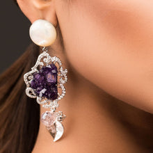 Load image into Gallery viewer, Moonstone and Amethyst Rock | Earrings