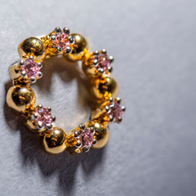 Load image into Gallery viewer, Halo Hoop Tops - Baby Pink and Gold | 925 Silver