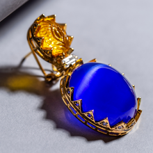 Load image into Gallery viewer, The Farideh Big Bold Citrine and Cat Eye Tops