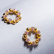 Load image into Gallery viewer, Halo Hoop Tops - Baby Pink and Gold | 925 Silver
