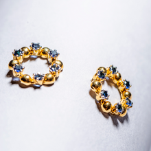 Load image into Gallery viewer, Halo Hoop Tops - Sapphire Blue and Gold | 925 Silver