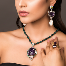 Load image into Gallery viewer, Amethyst Cluster Earrings