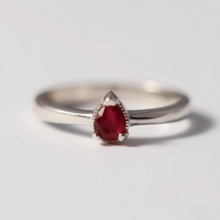 Load image into Gallery viewer, Pear Cut Ruby Ring - July Birthstone