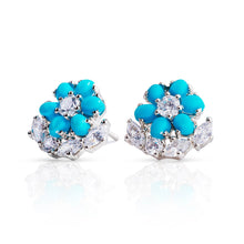 Load image into Gallery viewer, Vintage Turquoise Flower Tops