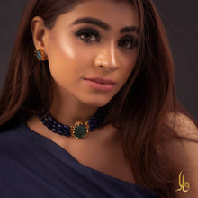 Load image into Gallery viewer, The Shah Bano - Blue Blooded Princess (Choker Set)