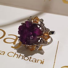 Load image into Gallery viewer, Raw Amethyst Statement Ring