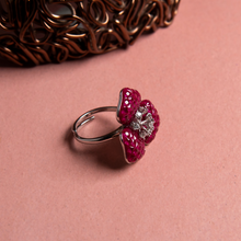 Load image into Gallery viewer, The Leafy Affair Ring | Adjustable Size | Red
