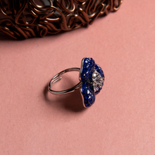 Load image into Gallery viewer, The Leafy Affair Ring | Adjustable Size | Blue
