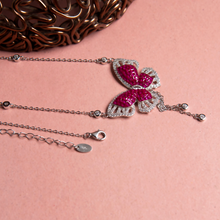 Load image into Gallery viewer, The Butterfly Effect Pendant with Chain - Ruby Red
