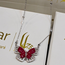 Load image into Gallery viewer, The Butterfly Effect Pendant with Chain - Ruby Red
