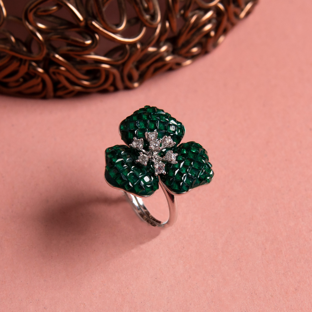 The Leafy Affair Ring | Adjustable Size | Green