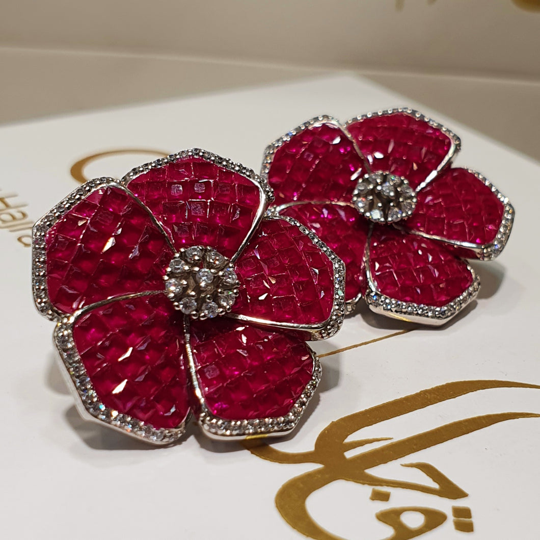 The Poppy Luxury Glams Tops in Ruby Red