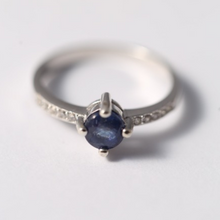 Load image into Gallery viewer, Round Sapphire Ring - September Birthstone
