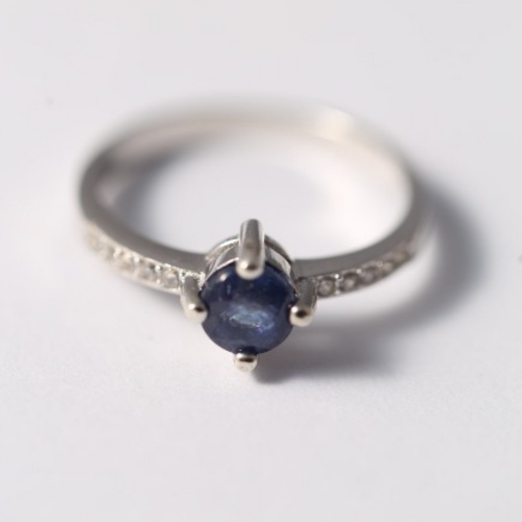 Round Sapphire Ring - September Birthstone
