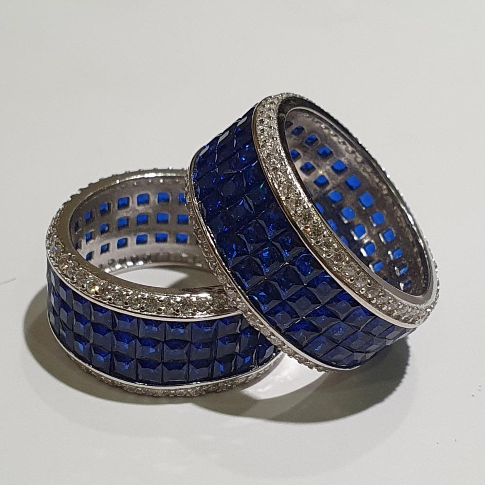 Sapphire Blue Luxury Bands | Premium Silver