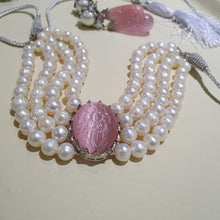 Load image into Gallery viewer, The Moonflower - Milky Pink (Choker Set with Pearls)
