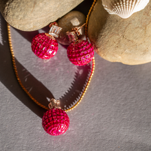 Load image into Gallery viewer, Hot Pink &amp; Rose Gold Luxury Pendant Set
