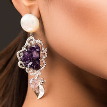 Load image into Gallery viewer, Moonstone and Amethyst Rock | Earrings
