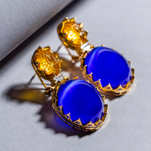 Load image into Gallery viewer, The Farideh Big Bold Citrine and Cat Eye Tops
