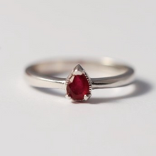 Load image into Gallery viewer, Pear Cut Ruby Ring - July Birthstone
