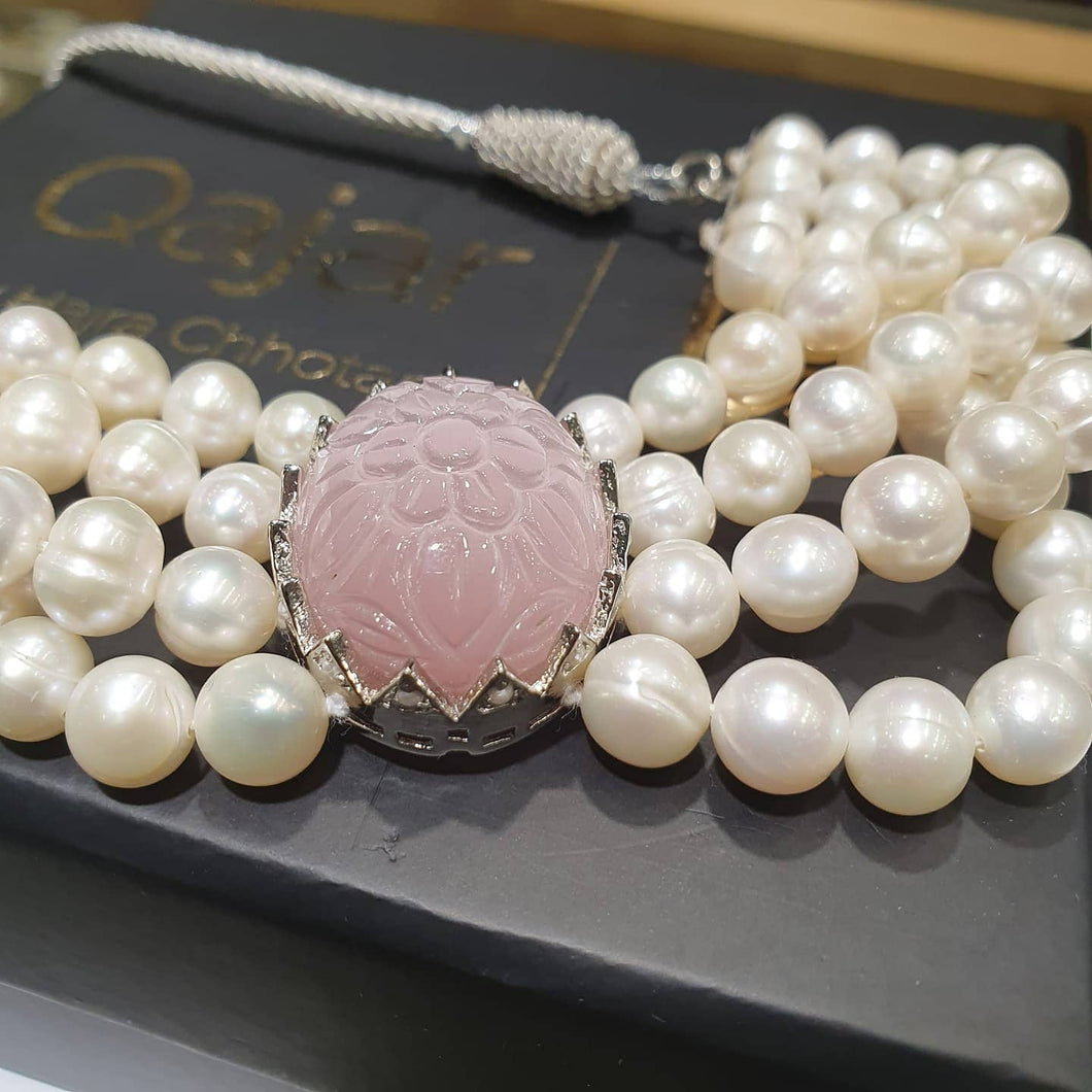 The Moonflower - Milky Pink (Choker Set with Pearls)