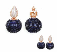 Load image into Gallery viewer, The Magnetic Deep Blue Luxury Ball Earrings
